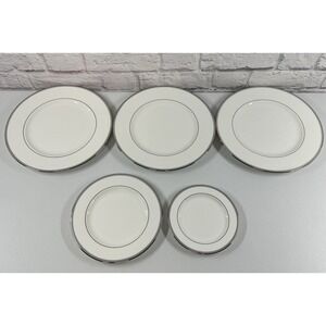 Lenox LOT OV 5 Columbus Circle Bone China Plates Dinner Salad Dessert *MINT*
